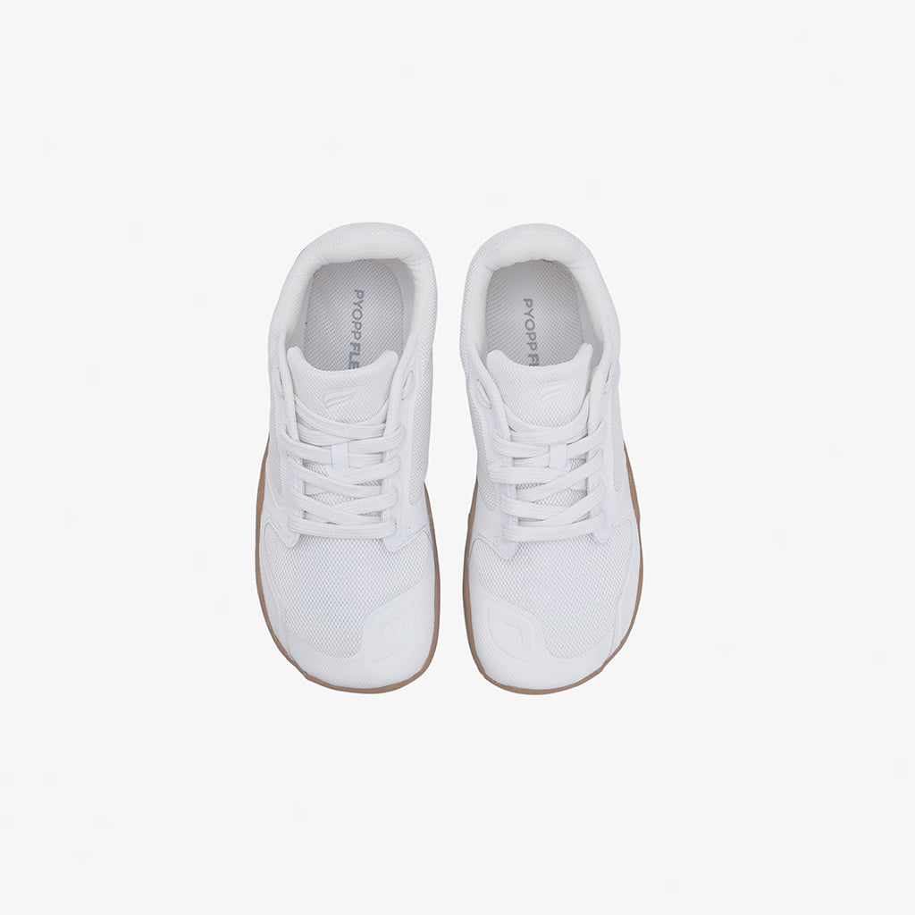 Pyopp Fledge - Day 02 Barefoot Sneaker - White on Gum